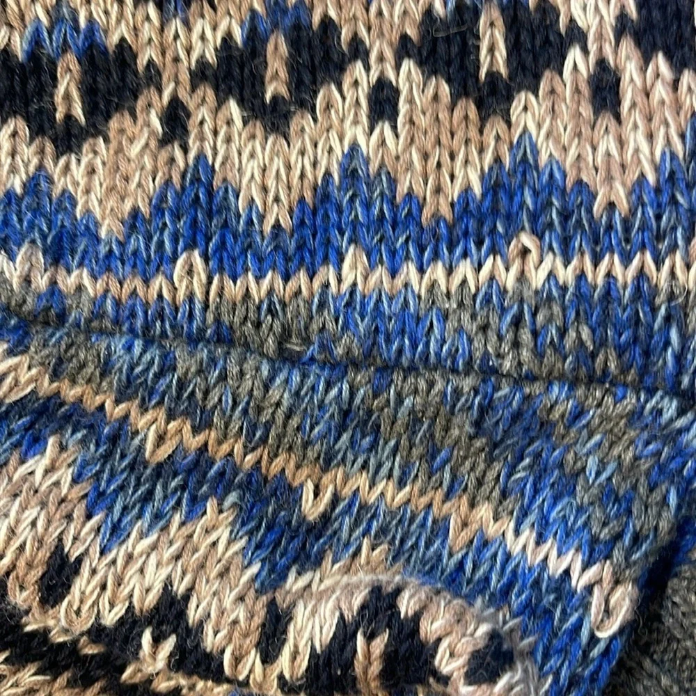 County Seat Fair Isle Oversized knitted sweater, cotton blend. Size XL GUC
